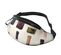 Fanny Pack for Men Women Crossbody Waist Bag Cute Wines Bottle Belt Bag with Adjustable Strap Hip Bum Bag, Black, One Size