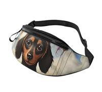 Fanny Pack for Men Women Crossbody Waist Bag Dachshund Hot Air Balloon Belt Bag with Adjustable Strap Hip Bum Bag, Black, One Size