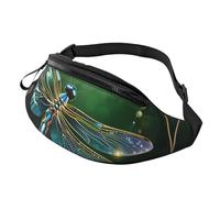 Fanny Pack for Men Women Crossbody Waist Bag Dragonfly Green Belt Bag with Adjustable Strap Hip Bum Bag, Black, One Size