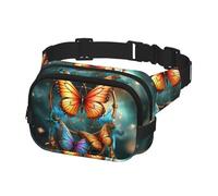 Fanny Pack for Men Women Crossbody Waist Bag Dream Catcher Butterfly Belt Bag with Adjustable Strap Hip Bum Bag, Black, One Size