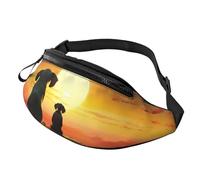 Fanny Pack for Men Women Crossbody Waist Bag Elephant and Dog Watch The Sunset Belt Bag with Adjustable Strap Hip Bum Bag, Black, One Size
