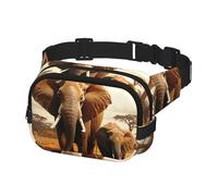 Fanny Pack for Men Women Crossbody Waist Bag Elephant Family Belt Bag with Adjustable Strap Hip Bum Bag
