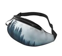 Fanny Pack for Men Women Crossbody Waist Bag Foggy Mountains Landscape Belt Bag with Adjustable Strap Hip Bum Bag, Black, One Size