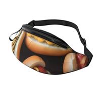 Fanny Pack for Men Women Crossbody Waist Bag Fun Food Hot Dogs Belt Bag with Adjustable Strap Hip Bum Bag, Black, One Size