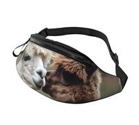 Fanny Pack for Men Women Crossbody Waist Bag Funny Alpaca Belt Bag with Adjustable Strap Hip Bum Bag, Black, One Size