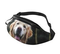 Fanny Pack for Men Women Crossbody Waist Bag Funny Golden Retriever Belt Bag with Adjustable Strap Hip Bum Bag, Black, One Size
