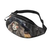 Fanny Pack for Men Women Crossbody Waist Bag Funny Halloween Decor Witch Belt Bag with Adjustable Strap Hip Bum Bag, Black, One Size