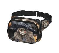 Fanny Pack for Men Women Crossbody Waist Bag Funny Halloween Decor Witch Belt Bag with Adjustable Strap Hip Bum Bag, Black, One Size