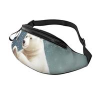 Fanny Pack for Men Women Crossbody Waist Bag Funny Polar Bear Playing Snowball Belt Bag with Adjustable Strap Hip Bum Bag, Black, One Size