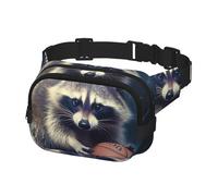 Fanny Pack for Men Women Crossbody Waist Bag Funny Raccoon Basketball Belt Bag with Adjustable Strap Hip Bum Bag