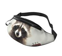 Fanny Pack for Men Women Crossbody Waist Bag Funny raccoon Belt Bag with Adjustable Strap Hip Bum Bag, Black, One Size