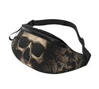 Fanny Pack for Men Women Crossbody Waist Bag Gothic wallpaper skull Belt Bag with Adjustable Strap Hip Bum Bag, Black, One Size