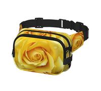 Fanny Pack for Men Women Crossbody Waist Bag Graceful Yellow Rose Flower Belt Bag with Adjustable Strap Hip Bum Bag