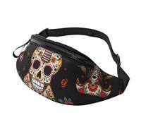 Fanny Pack for Men Women Crossbody Waist Bag Guitar Pepper Sugar Skull Belt Bag with Adjustable Strap Hip Bum Bag, Black, One Size