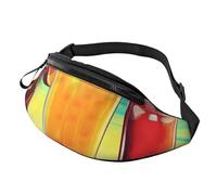 Fanny Pack for Men Women Crossbody Waist Bag Happy Hour Belt Bag with Adjustable Strap Hip Bum Bag, Black, One Size