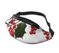 Fanny Pack for Men Women Crossbody Waist Bag Holly Berry Branches Belt Bag with Adjustable Strap Hip Bum Bag, Black, One Size