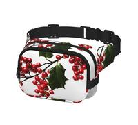 Fanny Pack for Men Women Crossbody Waist Bag Holly Berry Branches Belt Bag with Adjustable Strap Hip Bum Bag, Black, One Size