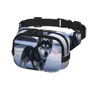 Fanny Pack for Men Women Crossbody Waist Bag Husky Dog on a Frozen Lake Belt Bag with Adjustable Strap Hip Bum Bag