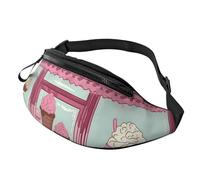 Fanny Pack for Men Women Crossbody Waist Bag Ice Cream Store Belt Bag with Adjustable Strap Hip Bum Bag, Black, One Size