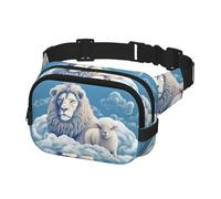 Fanny Pack for Men Women Crossbody Waist Bag Lamb with A Lion On The Clouds Belt Bag with Adjustable Strap Hip Bum Bag