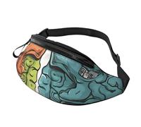 Fanny Pack for Men Women Crossbody Waist Bag Left and Right Brain Functions Belt Bag with Adjustable Strap Hip Bum Bag, Black, One Size