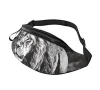 Fanny Pack for Men Women,Crossbody Waist Bag Lion Black and White Illustration Chest Bag Daypack Belt Bags for Travel Sports Running