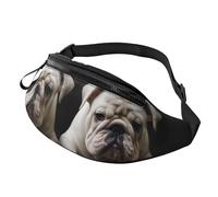 Fanny Pack for Men Women Crossbody Waist Bag Little White Bulldog Belt Bag with Adjustable Strap Hip Bum Bag, Black, One Size