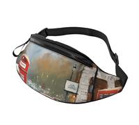 Fanny Pack for Men Women Crossbody Waist Bag London Impression Belt Bag with Adjustable Strap Hip Bum Bag, Black, One Size