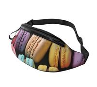 Fanny Pack for Men Women Crossbody Waist Bag Macaron Biscuit Flavored Pastries Belt Bag with Adjustable Strap Hip Bum Bag, Black, One Size