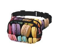 Fanny Pack for Men Women Crossbody Waist Bag Macaron Biscuit Flavored Pastries Belt Bag with Adjustable Strap Hip Bum Bag, Black, One Size