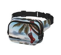 Fanny Pack for Men Women Crossbody Waist Bag Merry christmas palm tree Belt Bag with Adjustable Strap Hip Bum Bag, Black, One Size