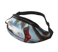 Fanny Pack for Men Women Crossbody Waist Bag Merry christmas palm tree Belt Bag with Adjustable Strap Hip Bum Bag, Black, One Size