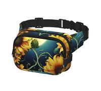 Fanny Pack for Men Women Crossbody Waist Bag Moonlight Sunflower Pattern Belt Bag with Adjustable Strap Hip Bum Bag