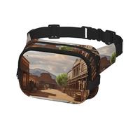 Fanny Pack for Men Women Crossbody Waist Bag Old Wild West Cowboy Town Belt Bag with Adjustable Strap Hip Bum Bag