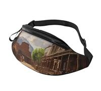 Fanny Pack for Men Women Crossbody Waist Bag Old Wild West Cowboy Town Belt Bag with Adjustable Strap Hip Bum Bag, Black, One Size