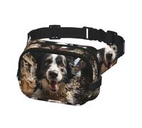 Fanny Pack for Men Women Crossbody Waist Bag Pastor Border Collie Belt Bag with Adjustable Strap Hip Bum Bag