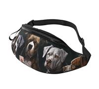 Fanny Pack for Men Women Crossbody Waist Bag Playing Poker Dogs Belt Bag with Adjustable Strap Hip Bum Bag, Black, One Size