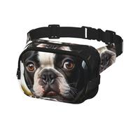 Fanny Pack for Men Women Crossbody Waist Bag Puppy Dog Boston Terrier Belt Bag with Adjustable Strap Hip Bum Bag, Black, One Size