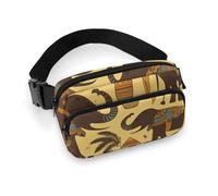 Fanny Pack for Men&Women Crossbody Waist Bag Small Sling Backpack Africa Elephant Belt Bag, Africa Elephant, 20x13cm