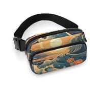 Fanny Pack for Men&Women Crossbody Waist Bag Small Sling Backpack Africa Elephant Belt Bag, Anime Style Cat, 20x13cm