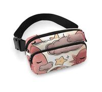 Fanny Pack for Men&Women Crossbody Waist Bag Small Sling Backpack Bunny Hopping Pattern Belt Bag, Sun and Clouds, 20x13cm