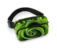Fanny Pack for Men&Women Crossbody Waist Bag Small Sling Backpack Flower Sunflower Belt Bag, Green Rose, 20x13cm