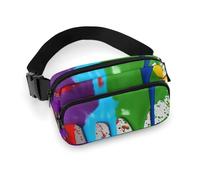 Fanny Pack for Men&Women Crossbody Waist Bag Small Sling Backpack Flower Sunflower Belt Bag, Paint Splatter Backdrop, 20x13cm