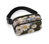 Fanny Pack for Men&Women Crossbody Waist Bag Small Sling Backpack Flowers And Swans Belt Bag, Beautiful Daisies, 20x13cm