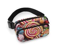 Fanny Pack for Men&Women Crossbody Waist Bag Small Sling Backpack Flowers And Swans Belt Bag, Candy, 20x13cm