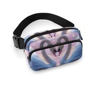 Fanny Pack for Men&Women Crossbody Waist Bag Small Sling Backpack Flowers in Shopping Cart Belt Bag, White Swan in Love, 20x13cm