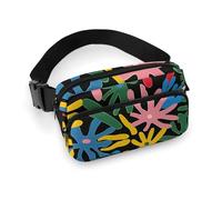 Fanny Pack for Men&Women Crossbody Waist Bag Small Sling Backpack Flowers on Table Belt Bag, Paper Cut Flowers, 20x13cm