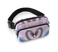 Fanny Pack for Men&Women Crossbody Waist Bag Small Sling Backpack Flowers on Table Belt Bag, White Swan in Love, 20x13cm