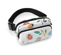 Fanny Pack for Men&Women Crossbody Waist Bag Small Sling Backpack Ladybugs Pattern Infinite Speckled Belt Bag, Bright Insect Pattern, 20x13cm