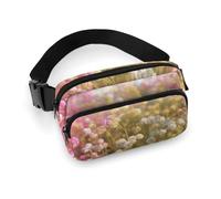 Fanny Pack for Men&Women Crossbody Waist Bag Small Sling Backpack Line Art Leaves Belt Bag, Little Flowers on the Grass, 20x13cm